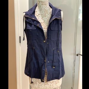 NWT Blue Hooded Vest